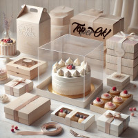 Коробки для десертов с прозрачной крышкой 450х200х150 мм