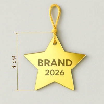 Подвеска зеркальная звезда с гравировкой бренда. Купить Бирки с логотипом. Подвески с надписями, логотипом, названием бренда, компании Подвеска зеркальная звезда с гравировкой бренда. Купить Бирки с логотипом. Подвески с надписями, логотипом, названием бренда, компании