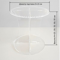 Кругла підставка під торт прозора 15 см