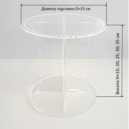 Круглая подставка под торт прозрачная 15 см