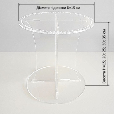 Кругла підставка під торт із прозорого акрилу (Тортівниця із оргскла)