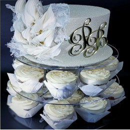 Круглая подставка под торт прозрачная 23 см