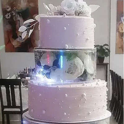 Стенд для торта из акрила (Диаметр 25 см, Прозрачный)