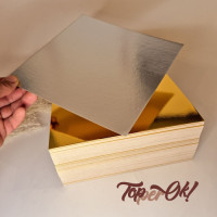 Картонна підкладка 30х30 см золото срібло Картонна підкладка 30х30 см золото срібло