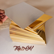 Картонна підкладка 39х39 см золото срібло