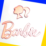 Золотий топер на торт Barbie. Топери для торта Барбі. Силует ляльки прикраса торта