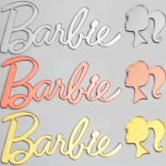 Золотий топер на торт Barbie. Топери для торта Барбі. Силует ляльки прикраса торта