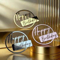 Топпер Медальон Happy Birthday