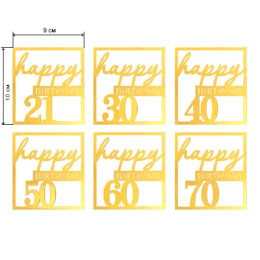 Золотий топер Happy Birthday ** років