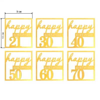 Топпер для торта Happy Birthday. Топпер на торт С Днем рождения