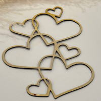 Топер золотий Серце