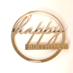 Топер золотий. Happy birthday. Акрилові написи на торт