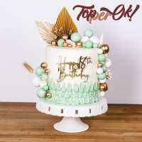 Золотой топпер Happy Birthday