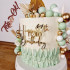 Золотой топпер на торт. С Днем Рождения. Надпись на торт Happy Birthday
