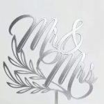 Дзеркальний весільний топер "Mr&Mrs" ("Містер і Місіс") для торта Дзеркальний весільний топер "Mr&Mrs" ("Містер і Місіс") для торта