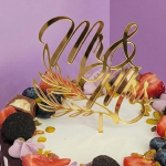Дзеркальний весільний топер "Mr&Mrs" ("Містер і Місіс") для торта Дзеркальний весільний топер "Mr&Mrs" ("Містер і Місіс") для торта