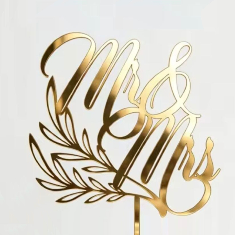 Дзеркальний весільний топер "Mr&Mrs" ("Містер і Місіс") для торта Дзеркальний весільний топер "Mr&Mrs" ("Містер і Місіс") для торта