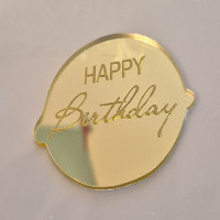 Топпер золотой Happy Birthday