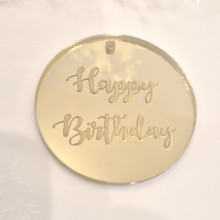 Топер золотий Happy Birthday