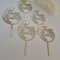 Топер Happy Birthday золотий Топер Happy Birthday золотий