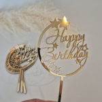 Дзеркальний топер на торт. З Днем Народження. Happy Birthday Дзеркальний топер на торт. З Днем Народження. Happy Birthday