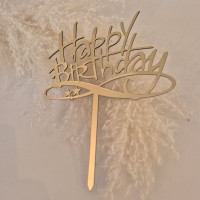 Топпер Happy Birthday, золото