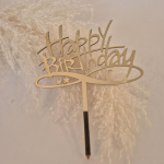 Дзеркальні топери на торт. Купити топер для торта. Happy Birthday