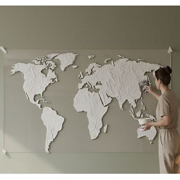 Трафарет Карта Мира 100х50; 130х65; 190х95