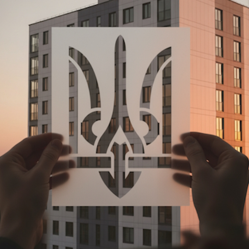 Трафарет Тризуб. Трафарети Герб України. Купити трафарет для фарби Тризуб. Купити трафарет герба України