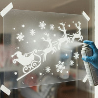 Трафарет Санта с оленями А6; А5; А4; А3; А2; А1