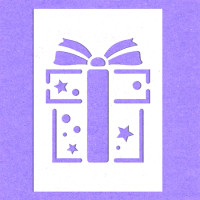 Трафарет Коробка із подарунком А6; А5; А4; А3; А2; А1