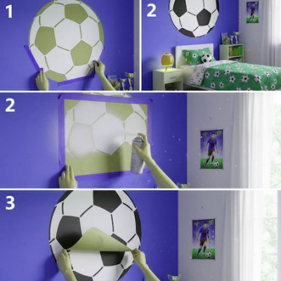 Трафарет для покраски Мяч. Купить трафарет футбольного мяча. Шаблон Футбольный Мяч на стену