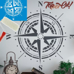 Красивые трафареты на стену. Трафарет Компас. Шаблоны для покраски, штукатурки, декора стен Красивые трафареты на стену. Трафарет Компас. Шаблоны для покраски, штукатурки, декора стен