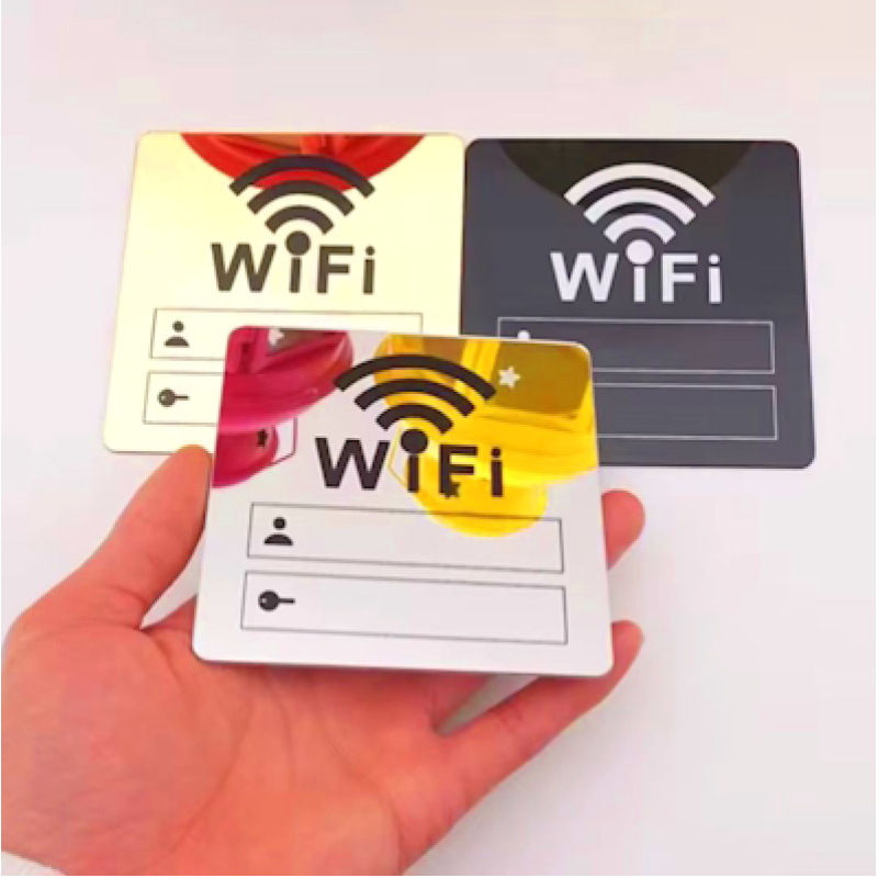 Табличка Wi-Fi з паролем із дзеркального акрилу Табличка Wi-Fi з паролем із дзеркального акрилу