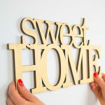 Интерьерная надпись Sweet Home из зеркального акрила Интерьерная надпись Sweet Home из зеркального акрила