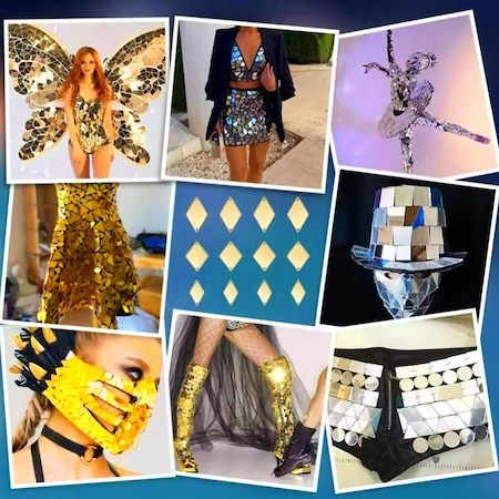 Зеркала пришивные Ромб. Стразы зеркальные пришивные