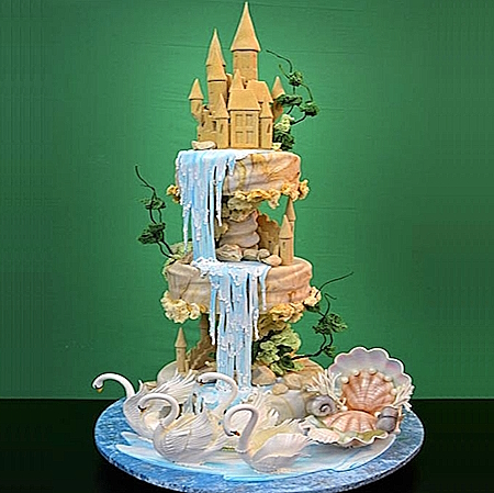 Кругла прозора підставка (діаметр 18 см) для тортів, десертів та закусок