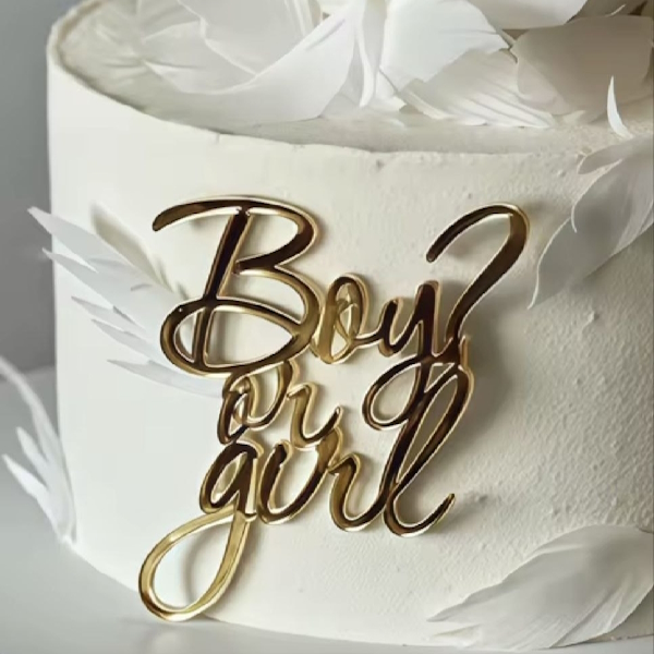 Топер Хлопчик або дівчинка на торт для Gender Reveal Party