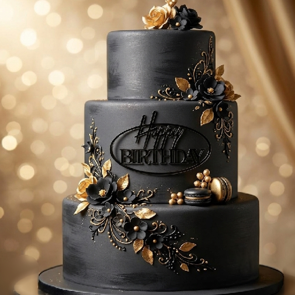 Топер на торт Happy Birthday від ТоперОк Топер на торт Happy Birthday з дзеркального акрилу