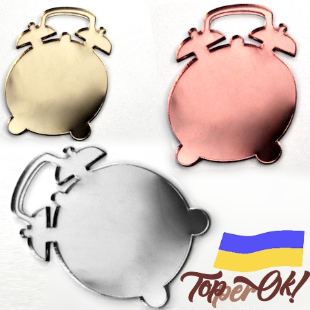 Зеркальный топпер для торта БУДИЛЬНИК Золотые топперы на торт. Золотой топпер на торт Будильник. Топперы для кондитерских изделий