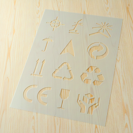 Трафарет символов маркировки ящиков. Трафареты маркировочные на экспорт