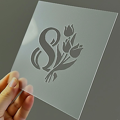 Трафарет С 8 Марта (тюльпаны, цветы)