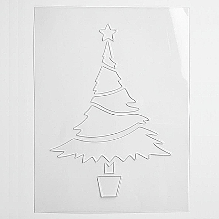 Трафарет Елки на окно. Трафареты большая и маленькая елка. Купить трафарет ёлок