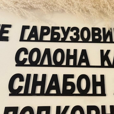 Надписи для кофейни, объемные буквы для меню